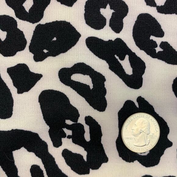 Chicos Black Faux Leather Leopard Print Long Jacket Size M 8 - Picture 5 of 10